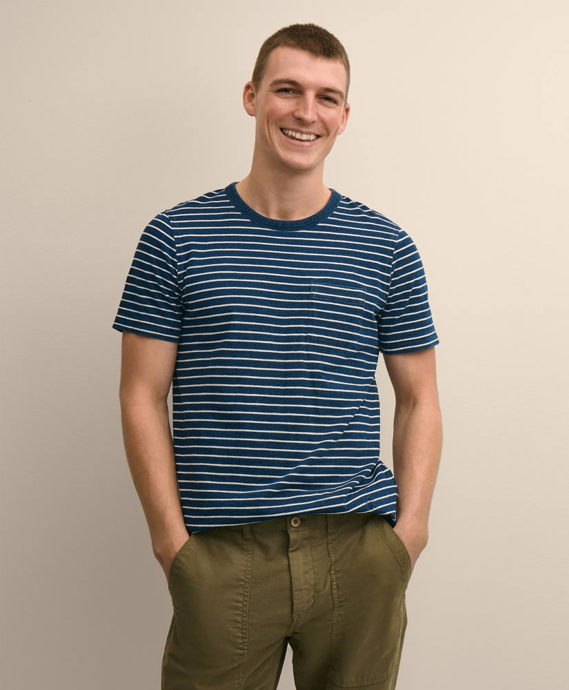 Shirts Cotton Mariner Stripe Indigo T-Shirt