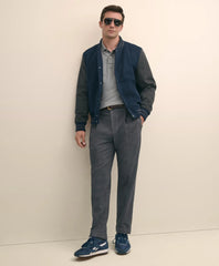 Men Cotton Pleated Side-Tab Checked Chino - Brooks Brothers Near me