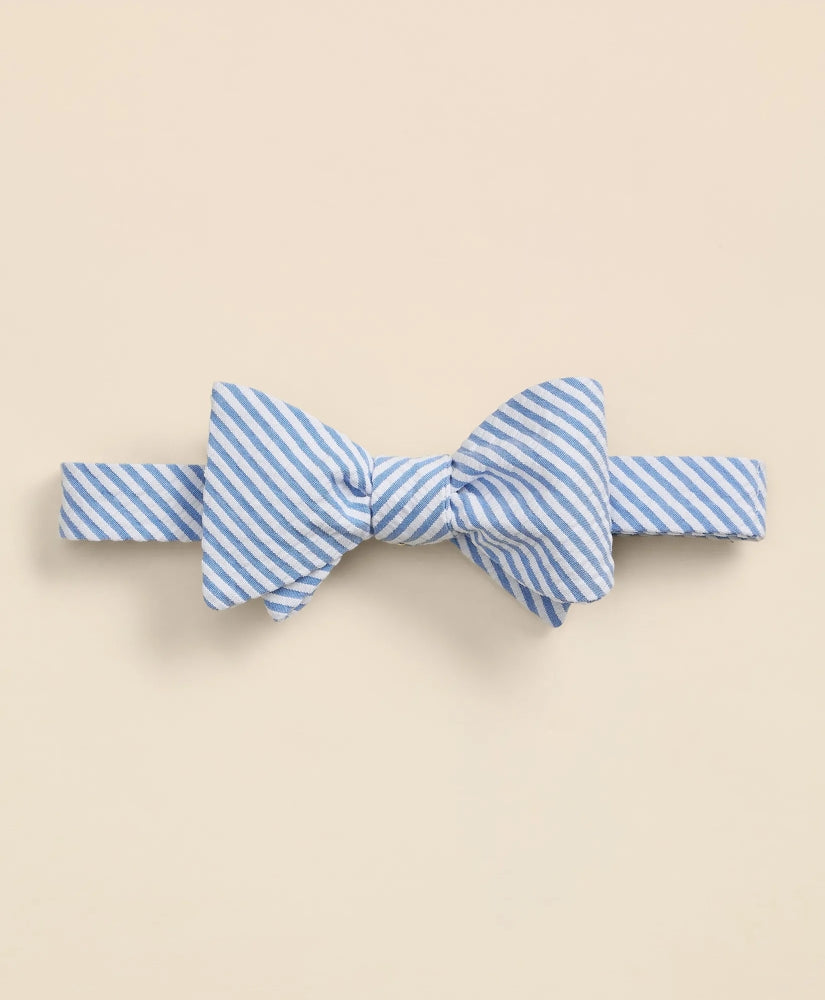 Men Cotton Seersucker Stripe Bow Tie - Brooks Brothers Online