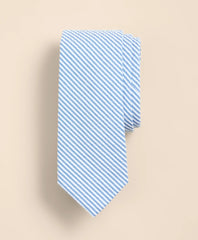 Men Cotton Seersucker Stripe Tie - Brooks Brothers Outlet