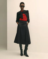 Women Cotton Twill A-Line Skirt