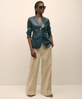 Women Cotton Twill Wide-Leg Pant - Brooks Brothers Gift