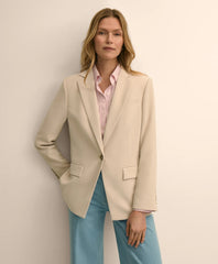Women Crepe Relaxed Fit Jacket - Brooks Brothers Discount