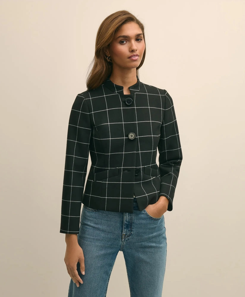 Sale Cropped Windowpane Jacket - Brooks Brothers Online
