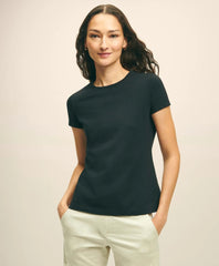 Women Elevated Cotton Modal Pique T-Shirt - Brooks Brothers On sale