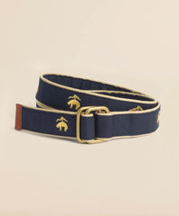 Men Embroidered Leather Tab D-Ring Belt - Brooks Brothers Near me