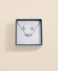 Women Faux Pearl Cubic-Zirconia Cluster Necklace and Earrings Set - Brooks Brothers Online