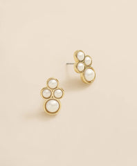 Women Faux-Pearl Gold-Plated Cluster Earrings - Brooks Brothers Online