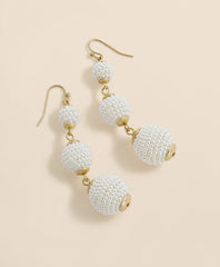 Women Faux-Pearl Sphere Linear Earrings - Brooks Brothers sale