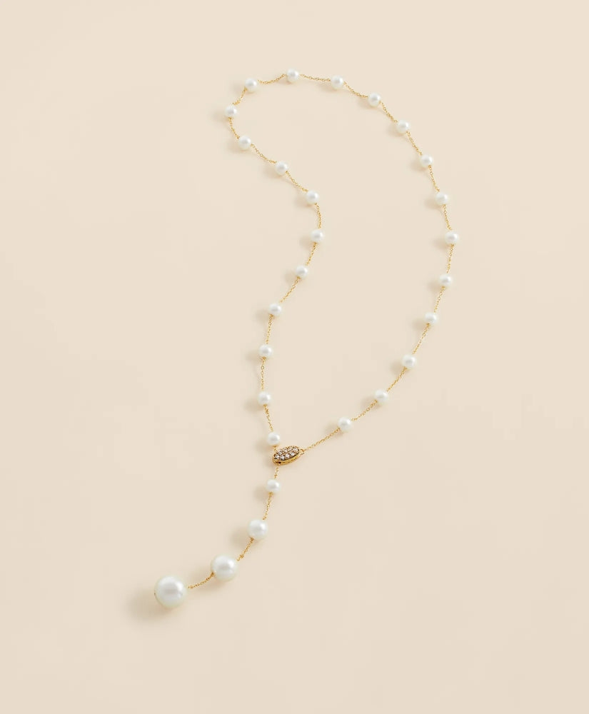 Women Faux Pearl & Gold-Toned Y-Neck Necklace