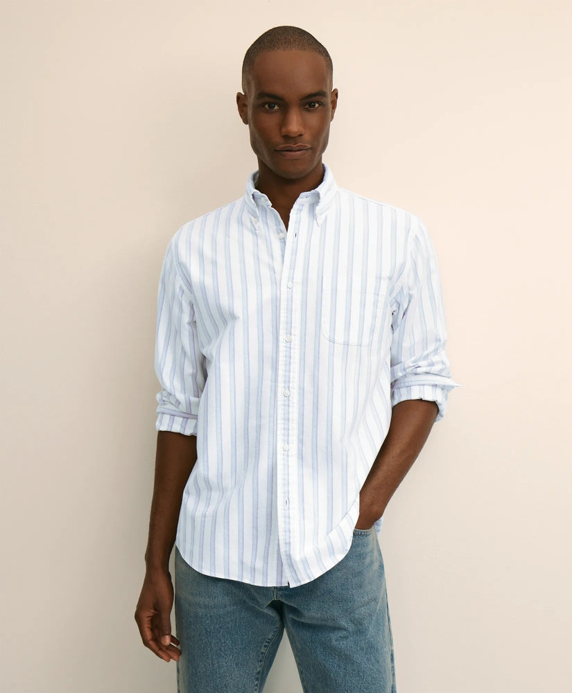 Men Friday Shirt, Oxford Stripe - Brooks Brothers US