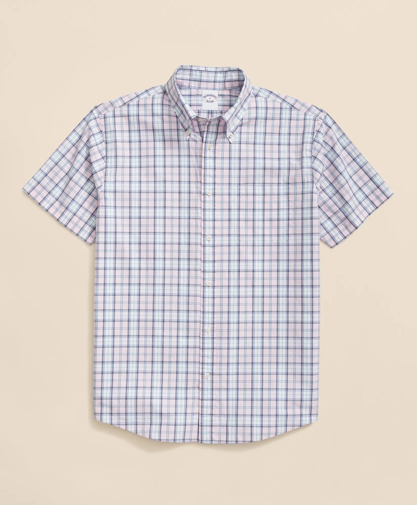 Sale Friday Shirt, Short-Sleeve Poplin Plaid - Brooks Brothers