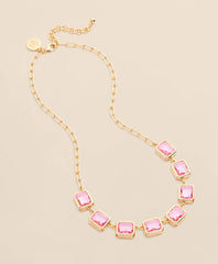 Women Gold-Tone Pink-Stone Collar Necklace - Brooks Brothers US
