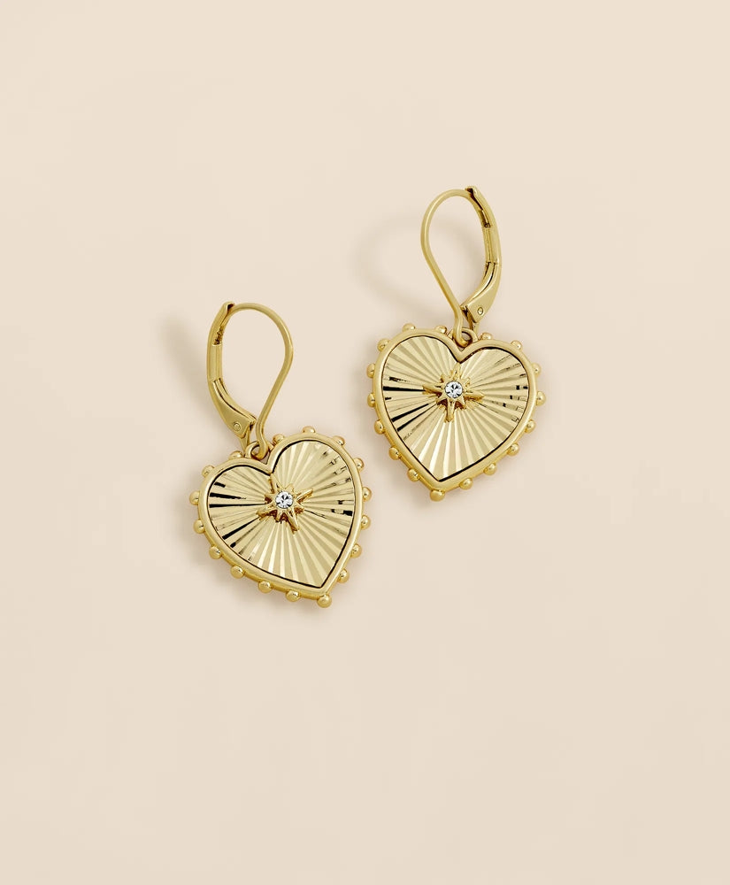 Women Heart Charm Gold-Toned Earrings