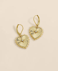 Women Heart Charm Gold-Toned Earrings