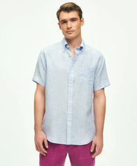 Shirts Irish Linen Short-Sleeve Sport Shirt - Brooks Brothers