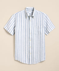 Shirts Irish Linen Short-Sleeve Stripe Sport Shirt