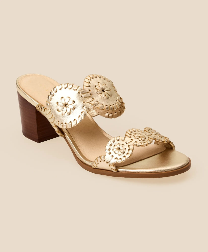 Women Jack Rogers Lauren Mid-Heel Leather Sandals - Brooks Brothers Near me