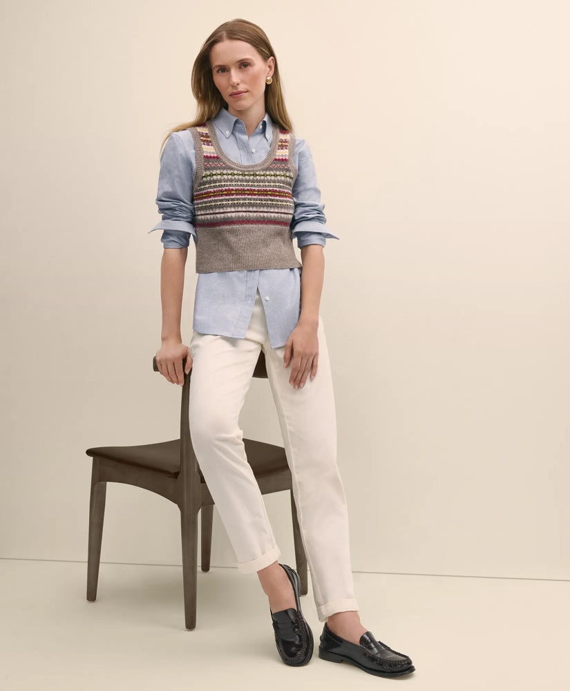 Sale Lambswool Fair Isle Sweater Vest - Brooks Brothers Outlet