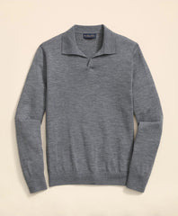 Sale Lightweight Luxe All-Season Sweater, Johnny Collar - Brooks Brothers US