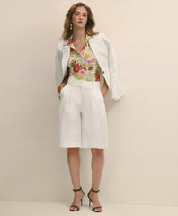 Sale Linen Blend Culotte Shorts - Brooks Brothers Online