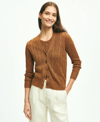 Sale Linen Cable V-Neck Cardigan - Brooks Brothers sale