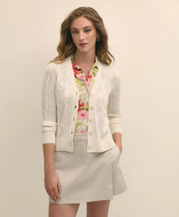 Sale Linen Cable V-Neck Cardigan - Brooks Brothers For sale