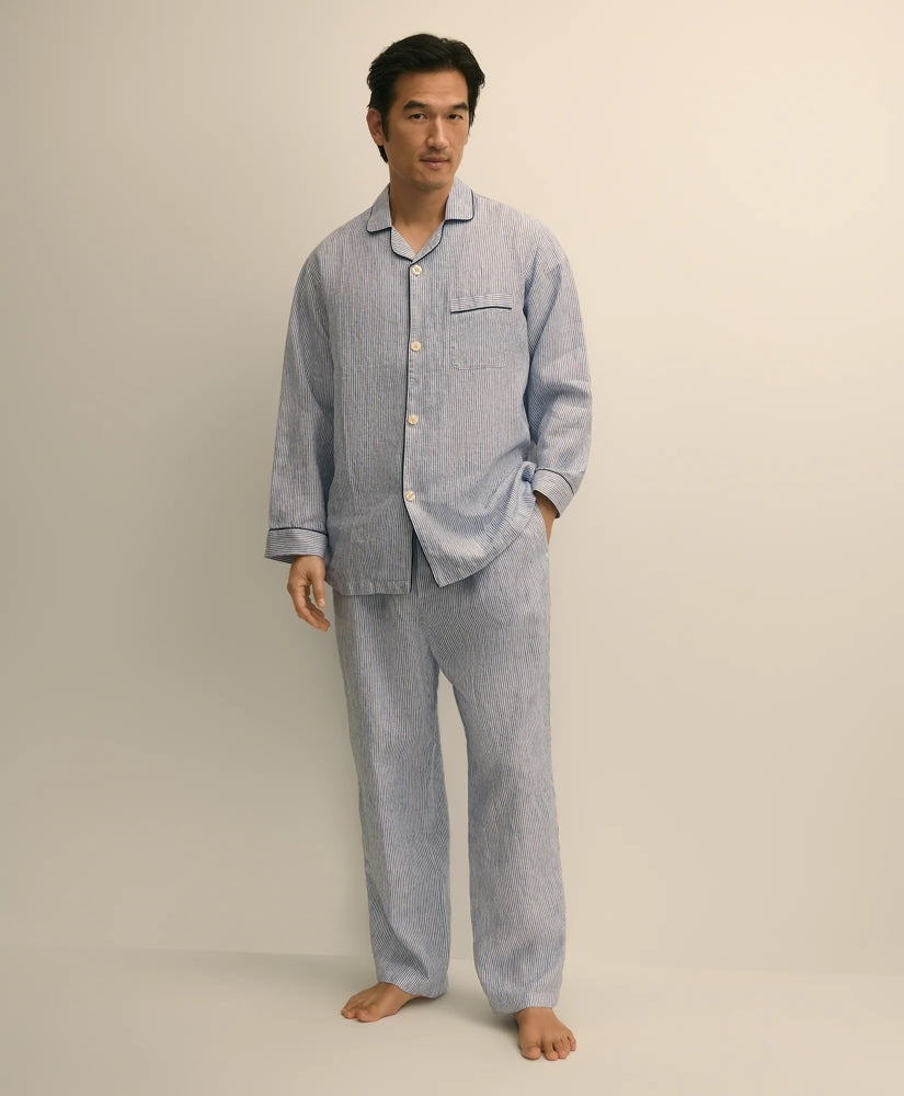 Men Linen Pajama Set - Brooks Brothers Discount