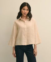 Shirts Linen Relaxed Bell-Sleeve Cropped Shirt - Brooks Brothers Discount