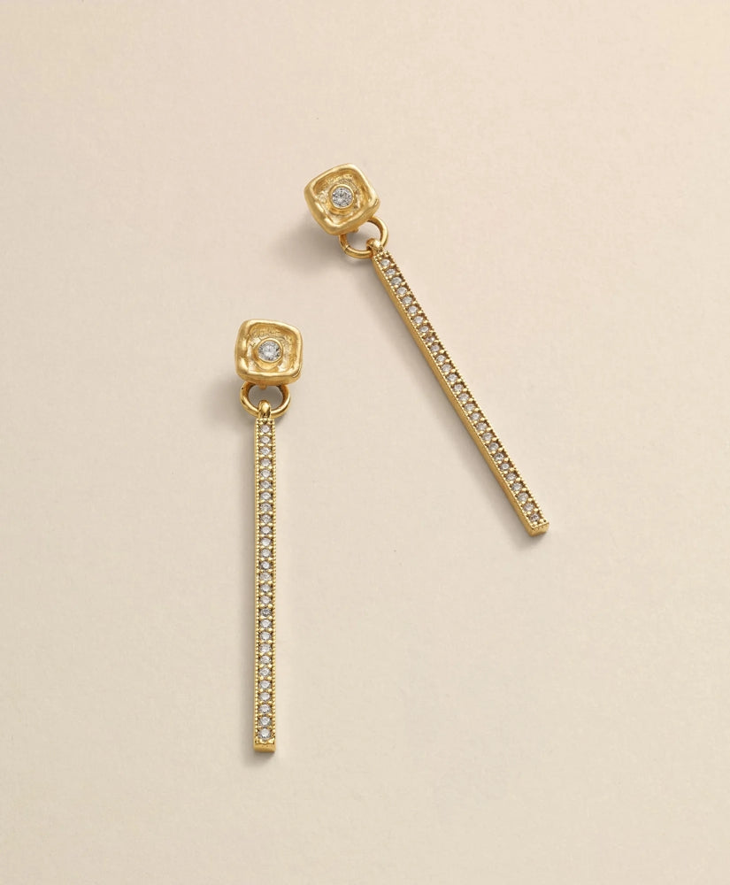 Women Loni Paul Crystal Bar Earrings in 14K Plated Gold - Brooks Brothers Near me