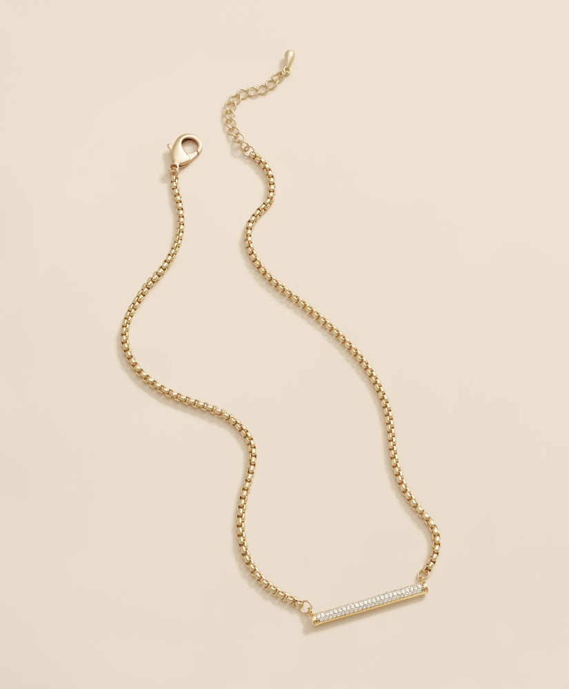 Women Loni Paul Pave Bar Necklace in 14K Plated Gold - Brooks Brothers On sale