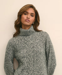 Sale Merino Wool Blend Marled Cable-Knit Turtleneck Sweater - Brooks Brothers Discount
