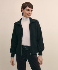 Sale Merino Wool Blend Peplum Zip Cardigan - Brooks Brothers Discount