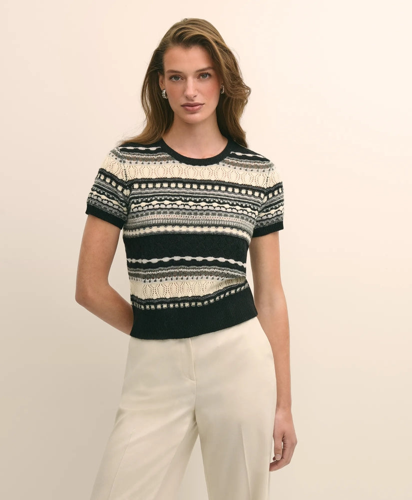 Sale Merino Wool Pointelle Sweater Shell - Brooks Brothers Outlet