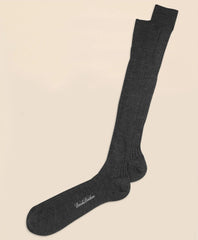 Men Merino Wool Ribbed Over-the-Calf Socks - Brooks Brothers Online