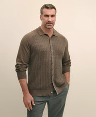 Sale Mini-Cable Knit Polo Cardigan, Big & Tall - Brooks Brothers Gift