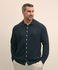 Sale Mini-Cable Knit Polo Cardigan, Big & Tall - Brooks Brothers Gift