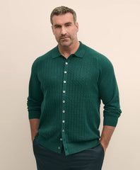 Sale Mini-Cable Knit Polo Cardigan, Big & Tall - Brooks Brothers Gift