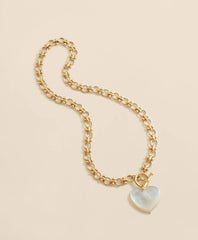 Women Necklace with Mother-Of-Pearl Heart Pendant - Brooks Brothers For sale
