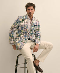 Tailored No. 1 Sack Sport Coat in Cotton Patchwork Madras - Brooks Brothers On sale