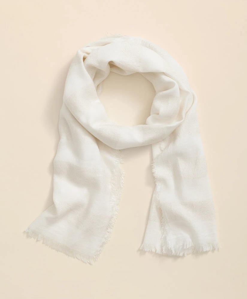 Sale Viscose-Modal-Cotton Blend Shimmer Stripe Scarf - Brooks Brothers Outlet