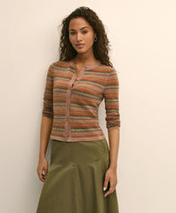Women Ombre Stripe Shimmer Cardigan - Brooks Brothers Online