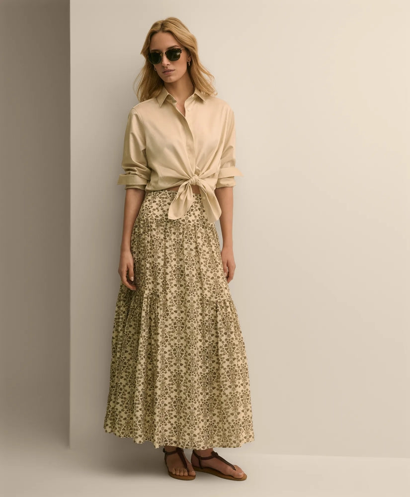 Women Mosaic Motif A-Line Skirt - Brooks Brothers sale