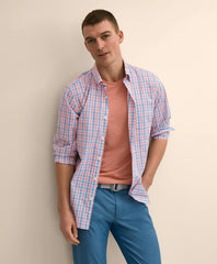 Shirts Performance Series Stretch Polo Button-Down Collar, Check Sport Shirt - Brooks Brothers Outlet