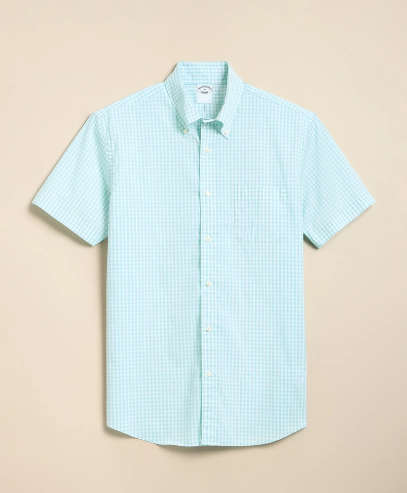 Men Performance Series Stretch Polo Button-Down Collar, Gingham Sport Shirt - Brooks Brothers sale