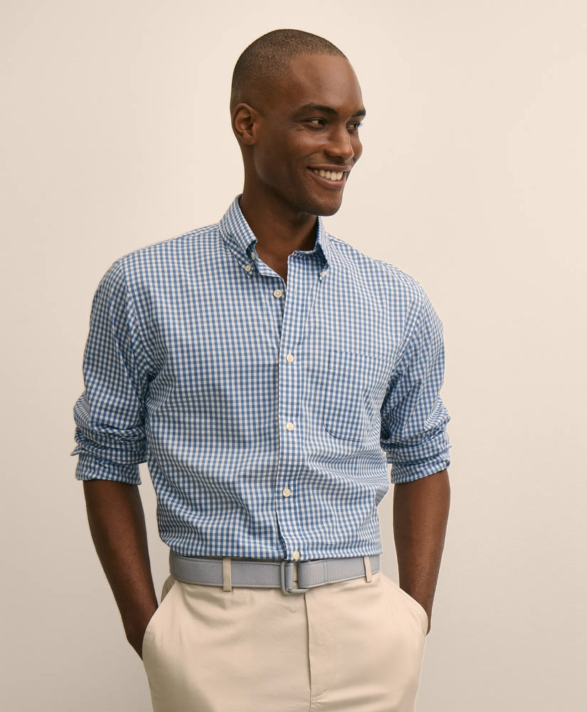 Shirts Performance Series Stretch Polo Button-Down Collar, Gingham Sport Shirt - Brooks Brothers On sale