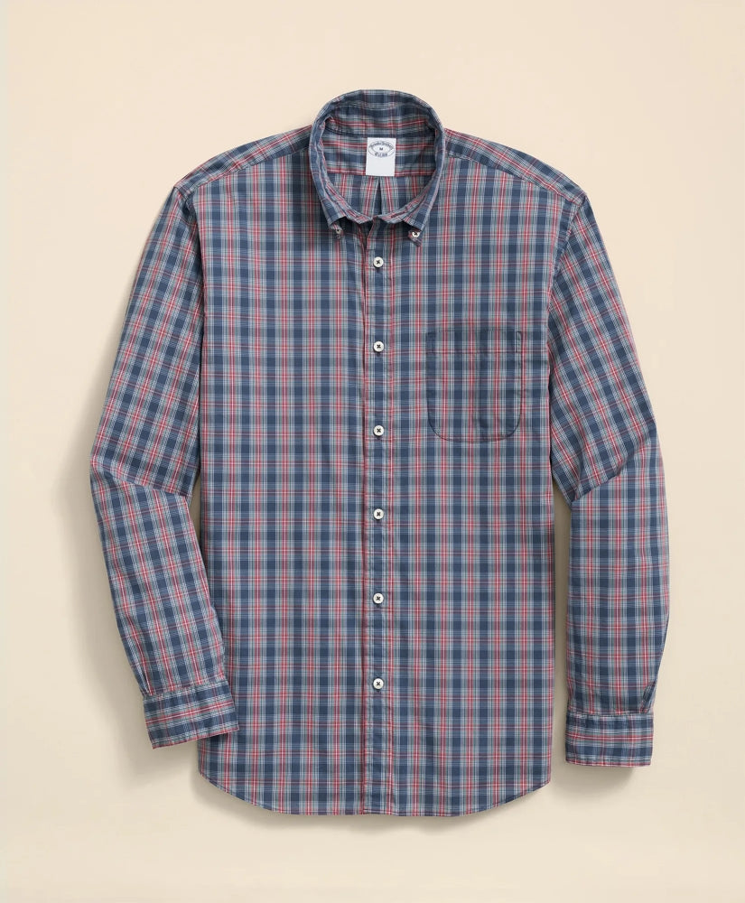 Sale Performance Series Stretch Polo Button-Down Collar, Tartan Sport Shirt - Brooks Brothers