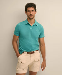 Men Cotton Pique Garment-Dyed Johnny Collar Polo Shirt - Brooks Brothers US