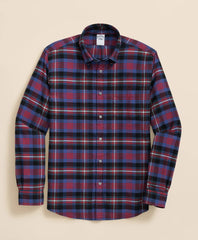 Sale Portuguese Flannel Polo Button Down Collar, Bright Plaid Shirt - Brooks Brothers On sale