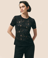 Shirts Semi-Sheer Short-Sleeve Top in Floral Lace - Brooks Brothers Outlet